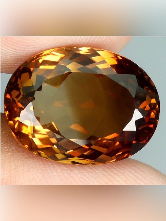 Jewelry - 17.17CT Natural Imperial Topaz Faceted Oval cut Gemstone IF Clarity 17.5x13x9mm